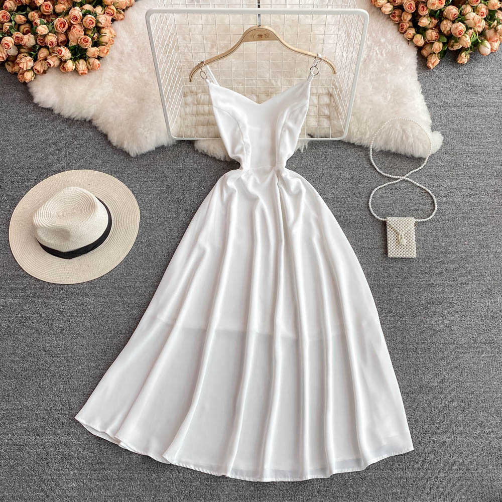 Simple v neck short dress A line fashion dress S472