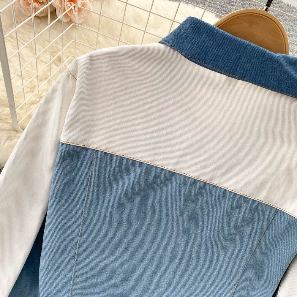 Cute dual tone denim jacket S484