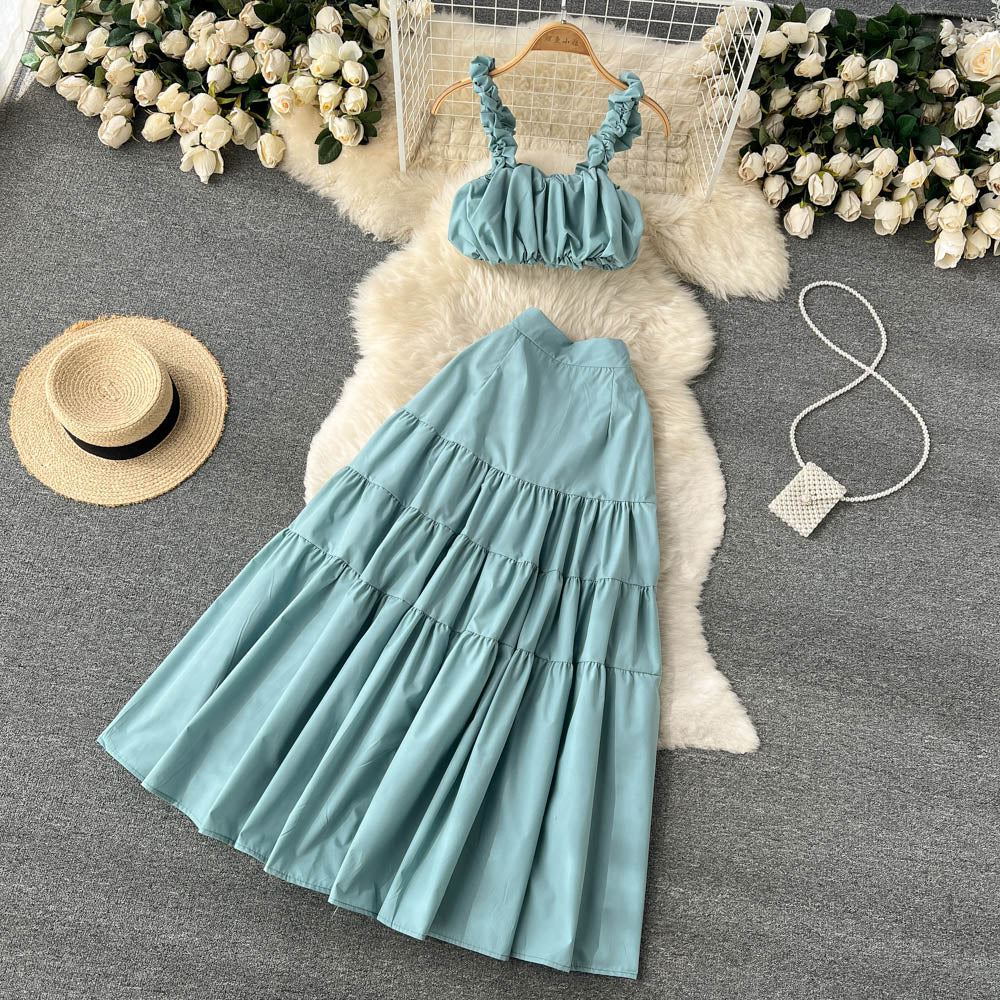 Cute two pieces dress fashion girl dress S410