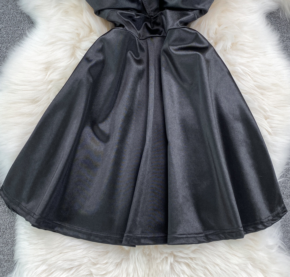 Sexy bow short A line dress fashion dress S424