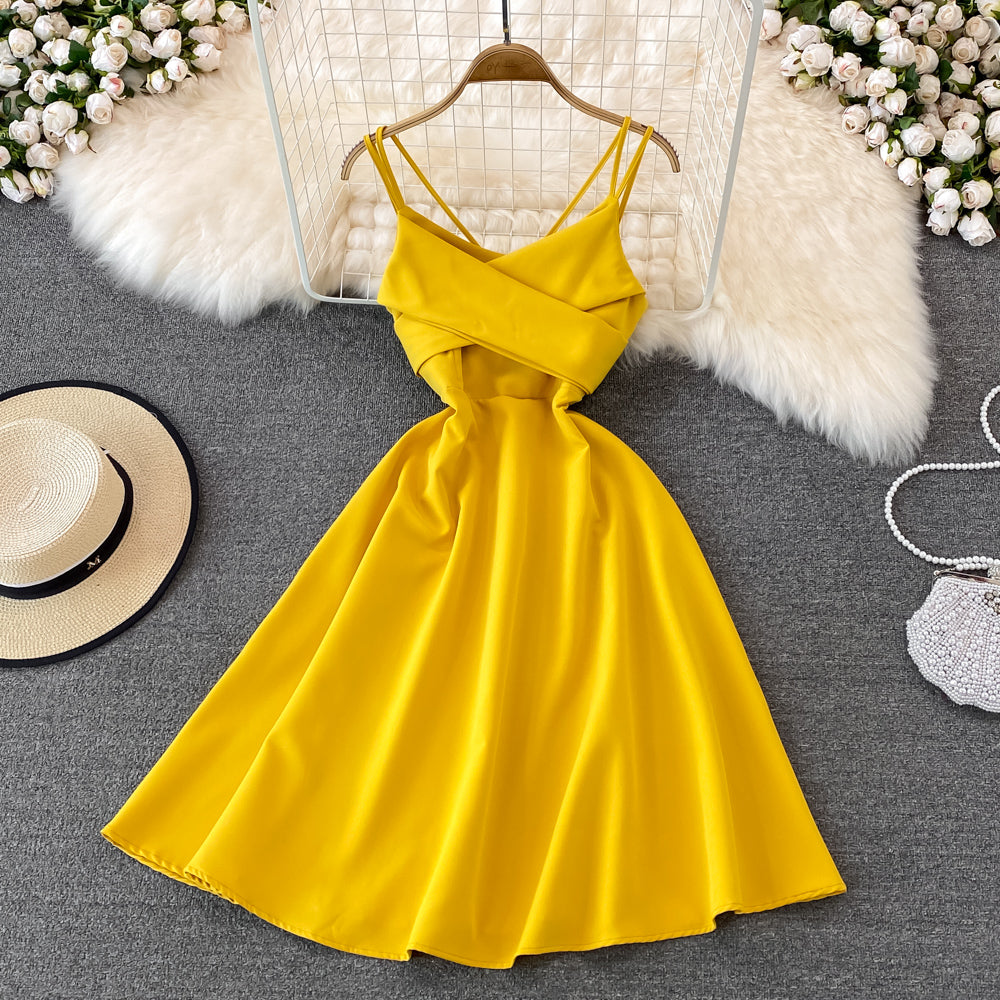 Cute v neck short dress A line fashion dress S480