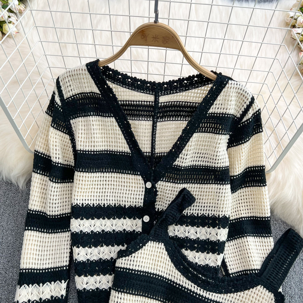Stylish Two Piece Cardigan Sweater S412
