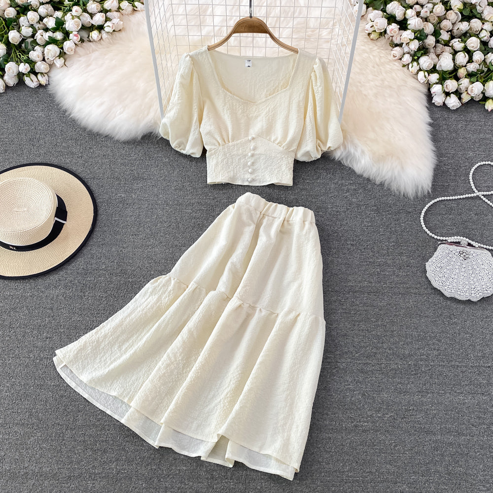 Cute A line two pieces dress fashion dress S471