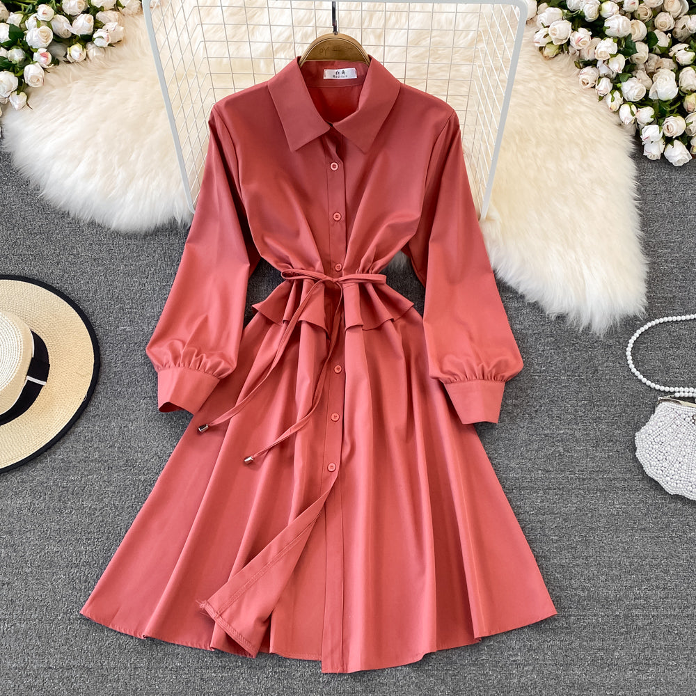 Cute A line shirt dress fashion girl dress S234