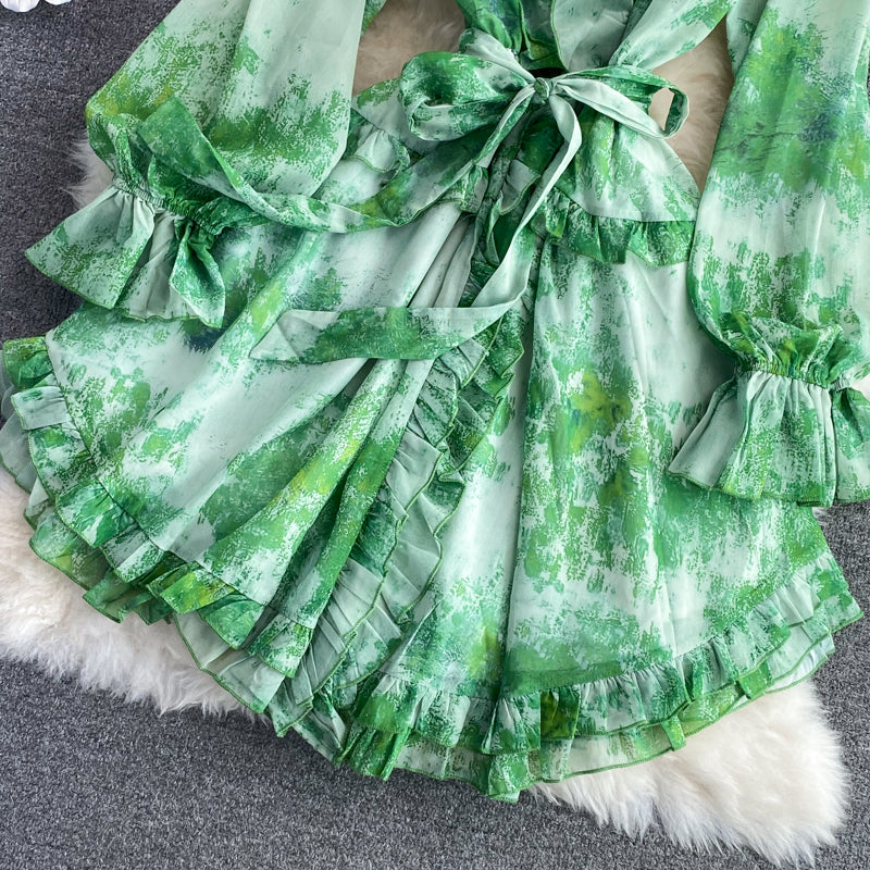 Cute v neck short dress A line fashion dress S215