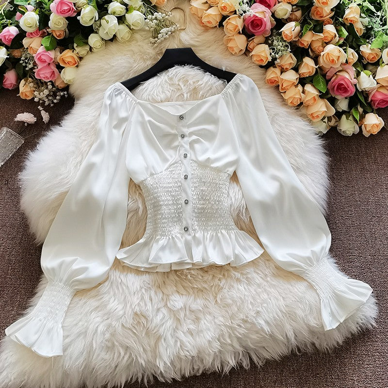 Simple long sleeve tops fashion tops S44