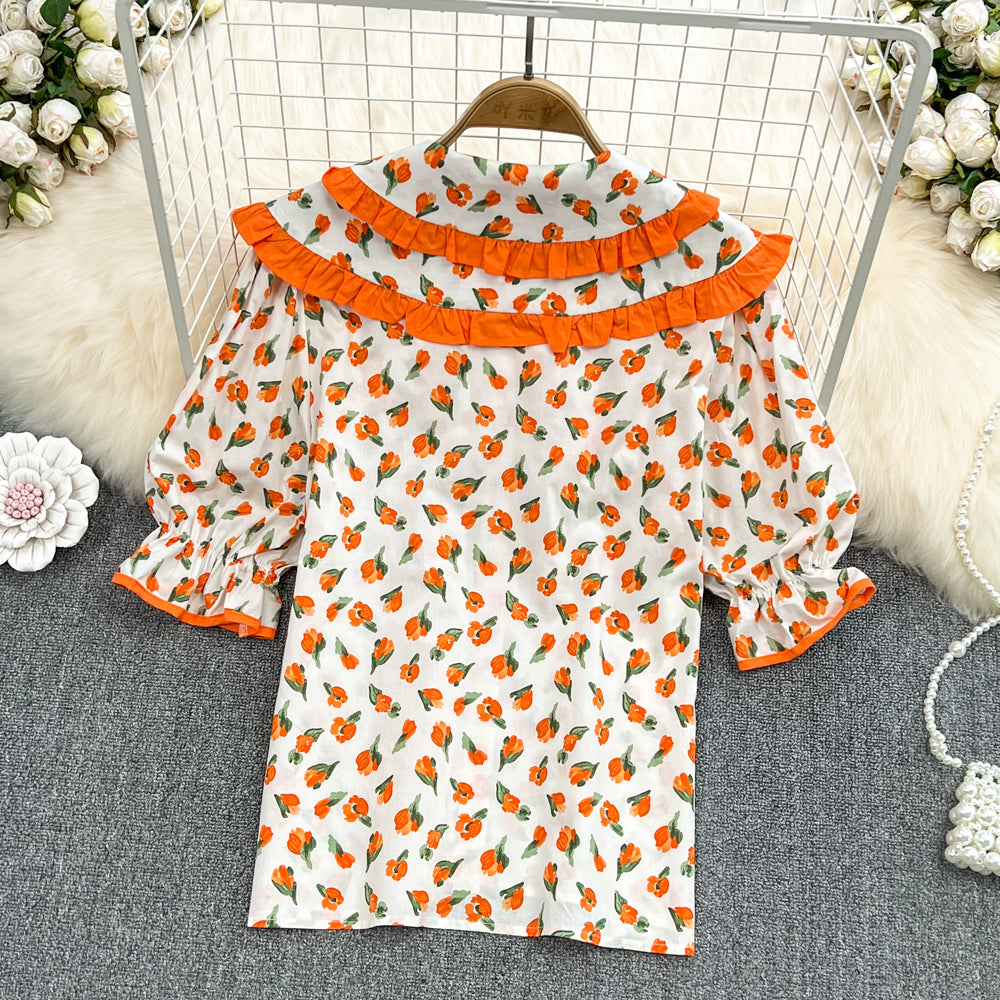 Cute floral tops S186