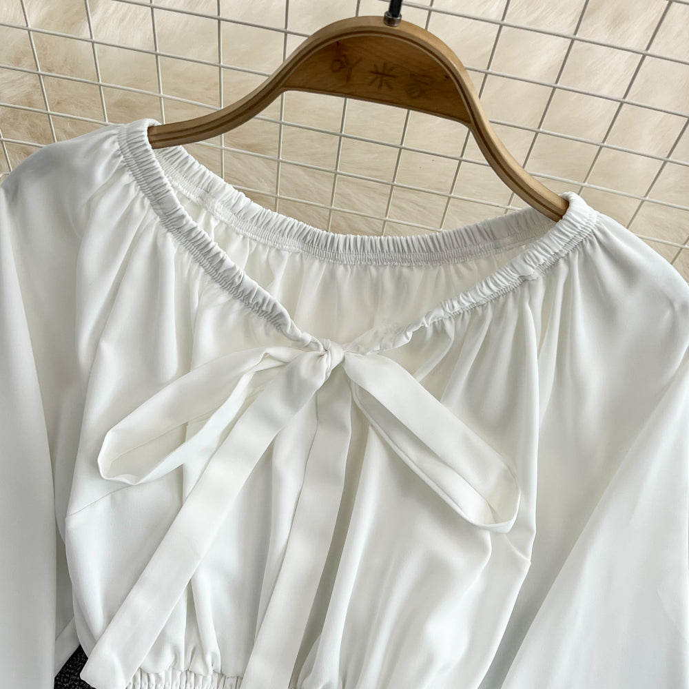 Simple chiffon crop top S193