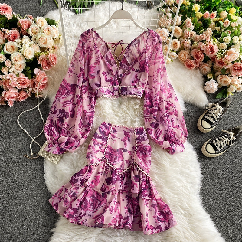 Cute chiffon long sleeve dress fashion dress S137