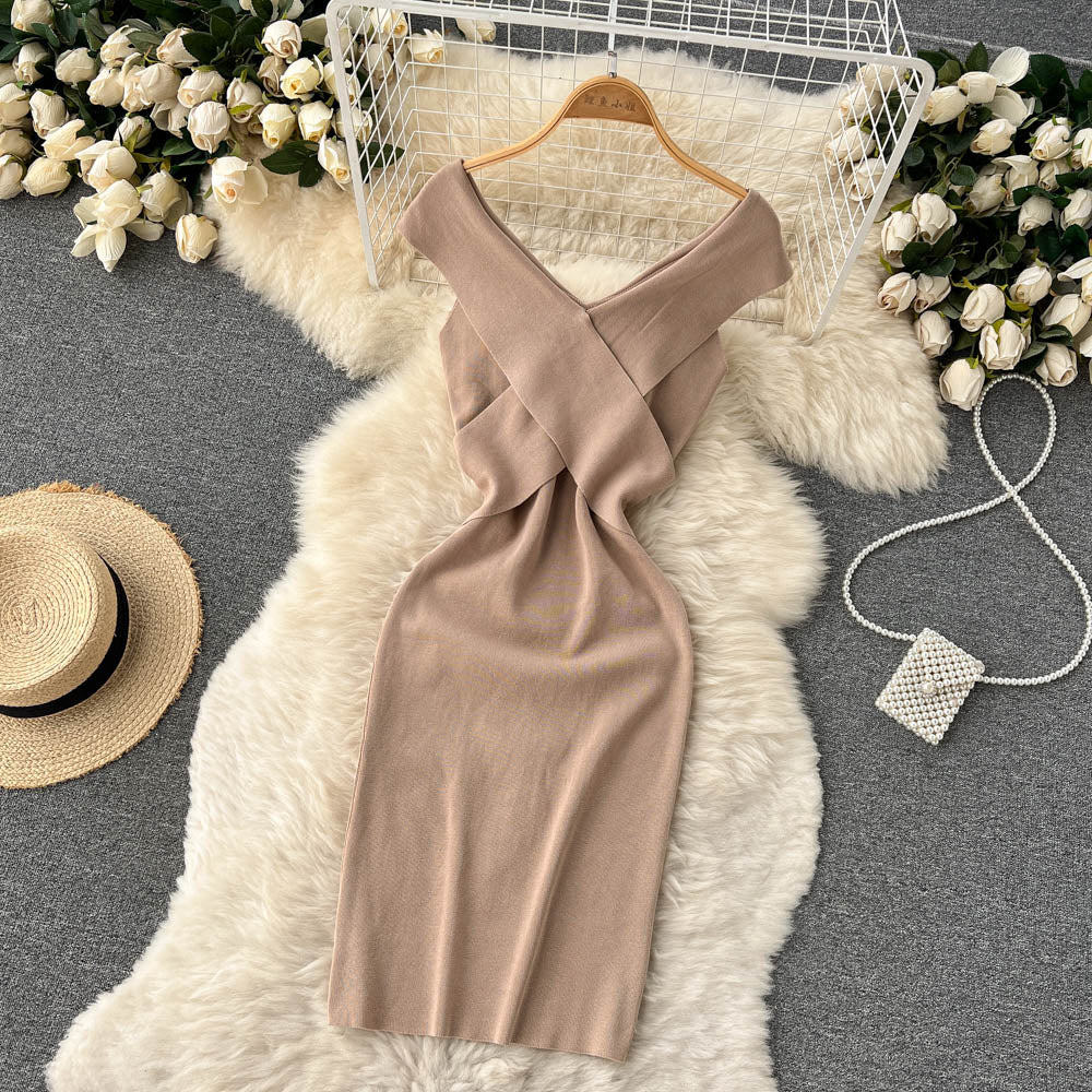 Sexy knitted short dress S310