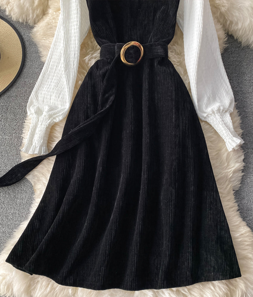 A line patchwork dress S109