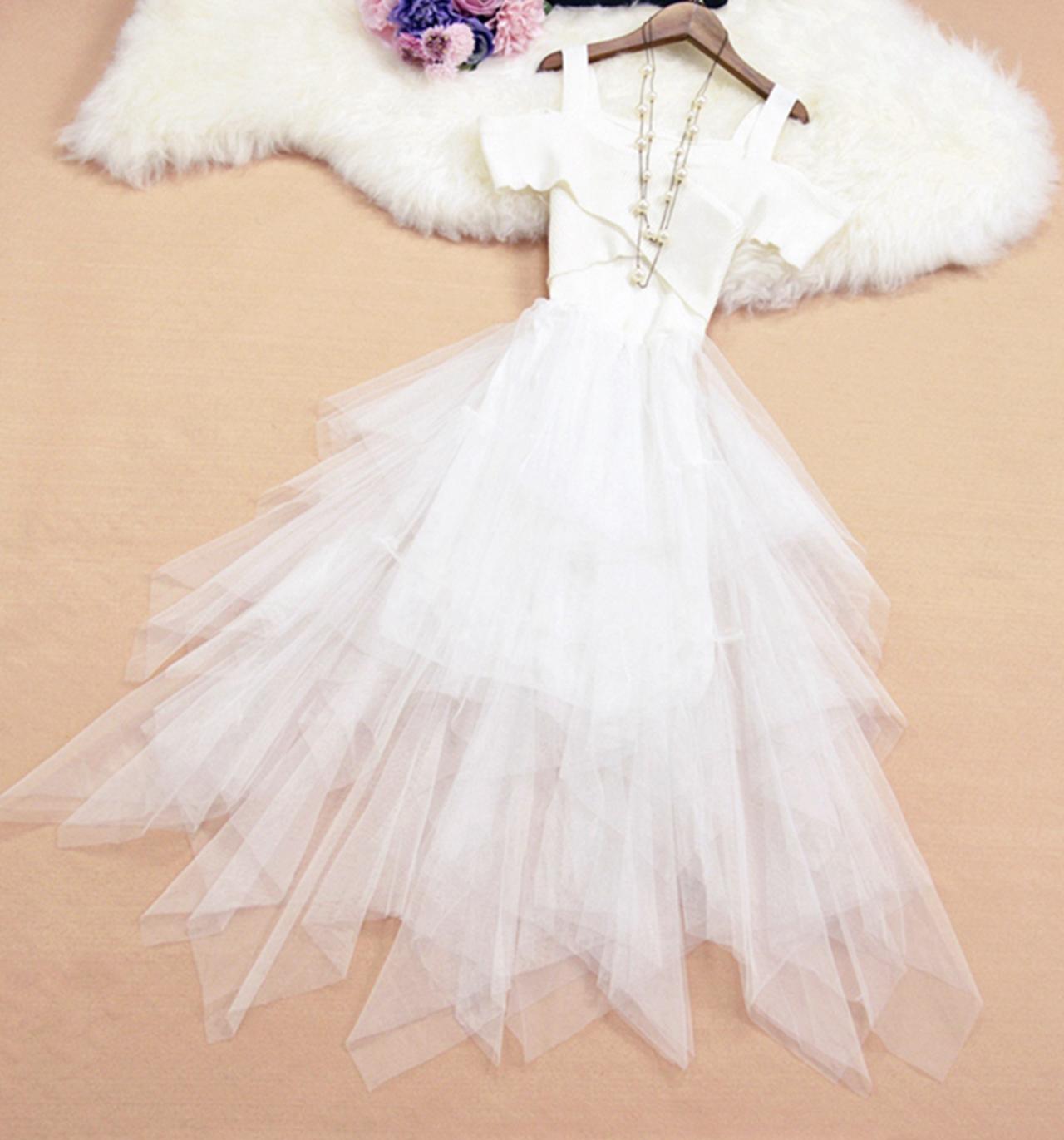 Cute tulle off shoulder dress fashion dress S120