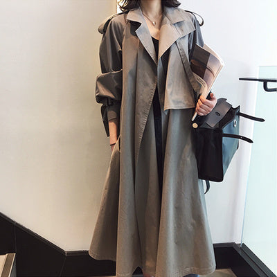 Fashion slim long outerwear autumn long-sleeved trench coat S123