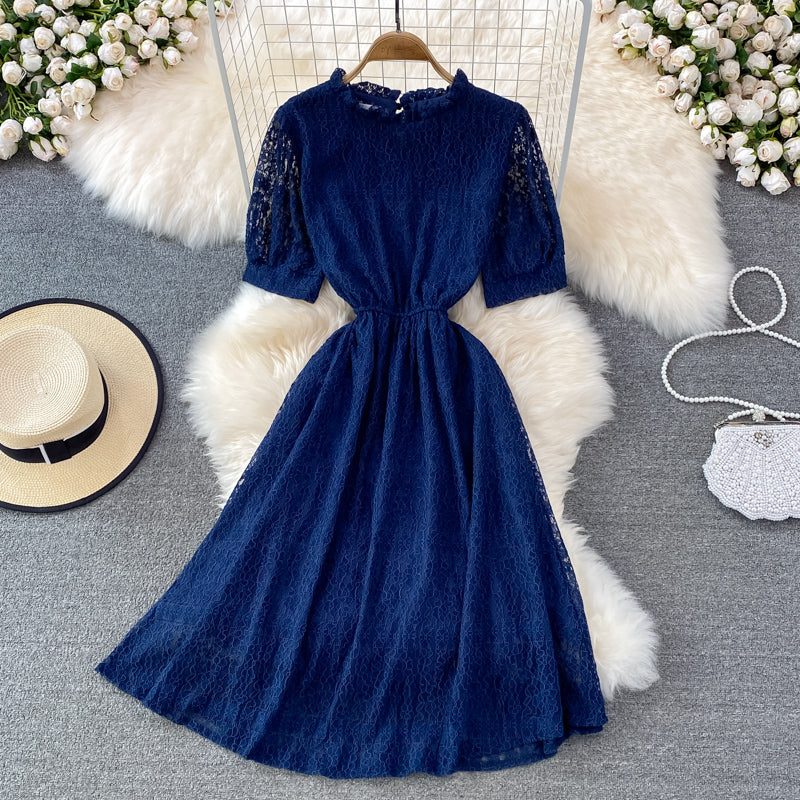 Cute lace short dress A line fashion dress S534