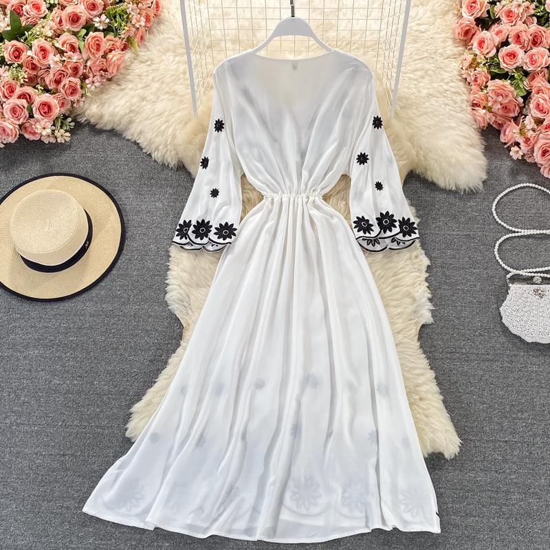 Cute A line embroidered dress S111