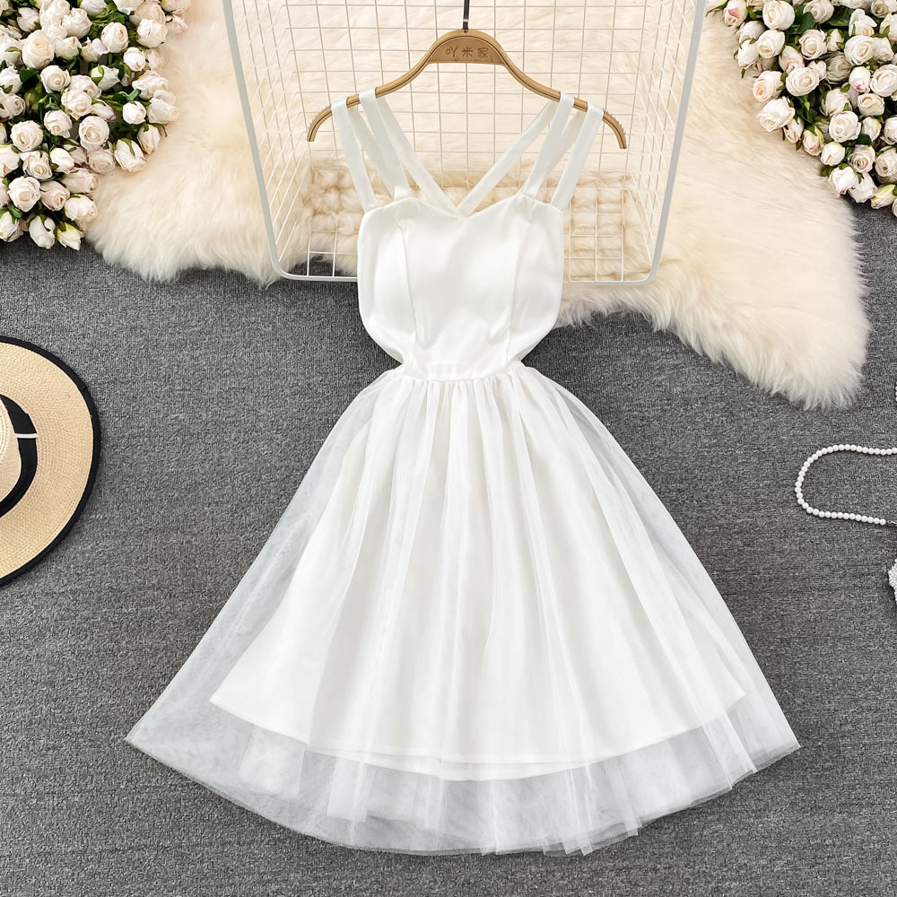 Cute tulle short A line dress fashion dress S388