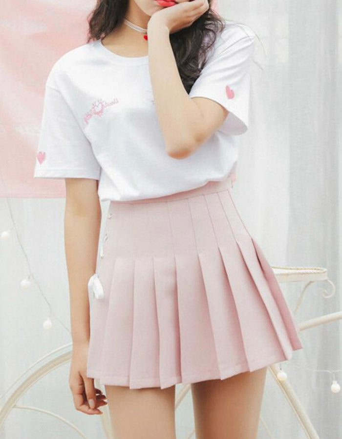 Cute side bow pleated skirt S49