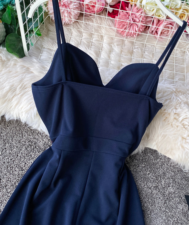 Simple sleeveless jumpsuit wide leg jumpsuit S130