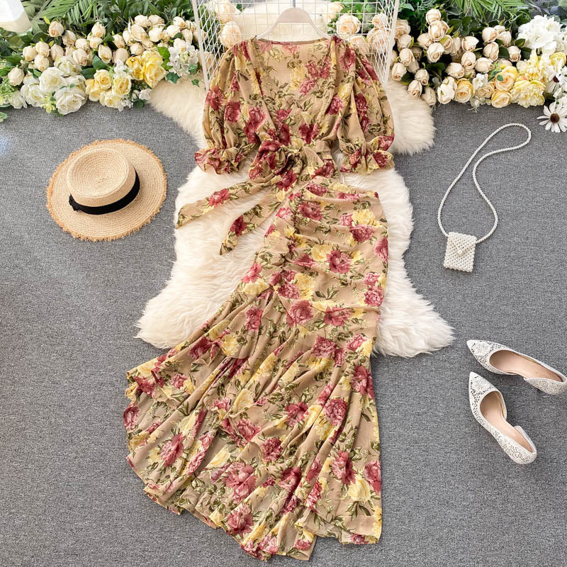 Cute floral chiffon two pieces dress fashion dress S145