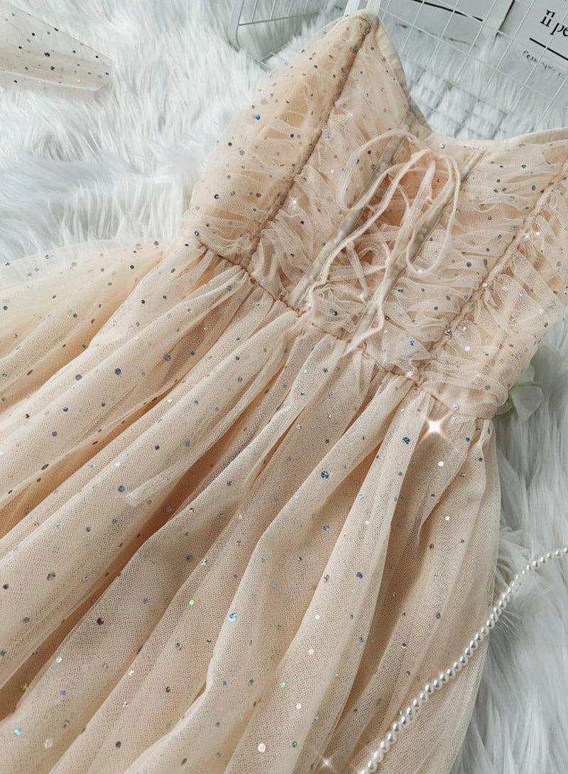A line tulle sequins dress summer dress S97