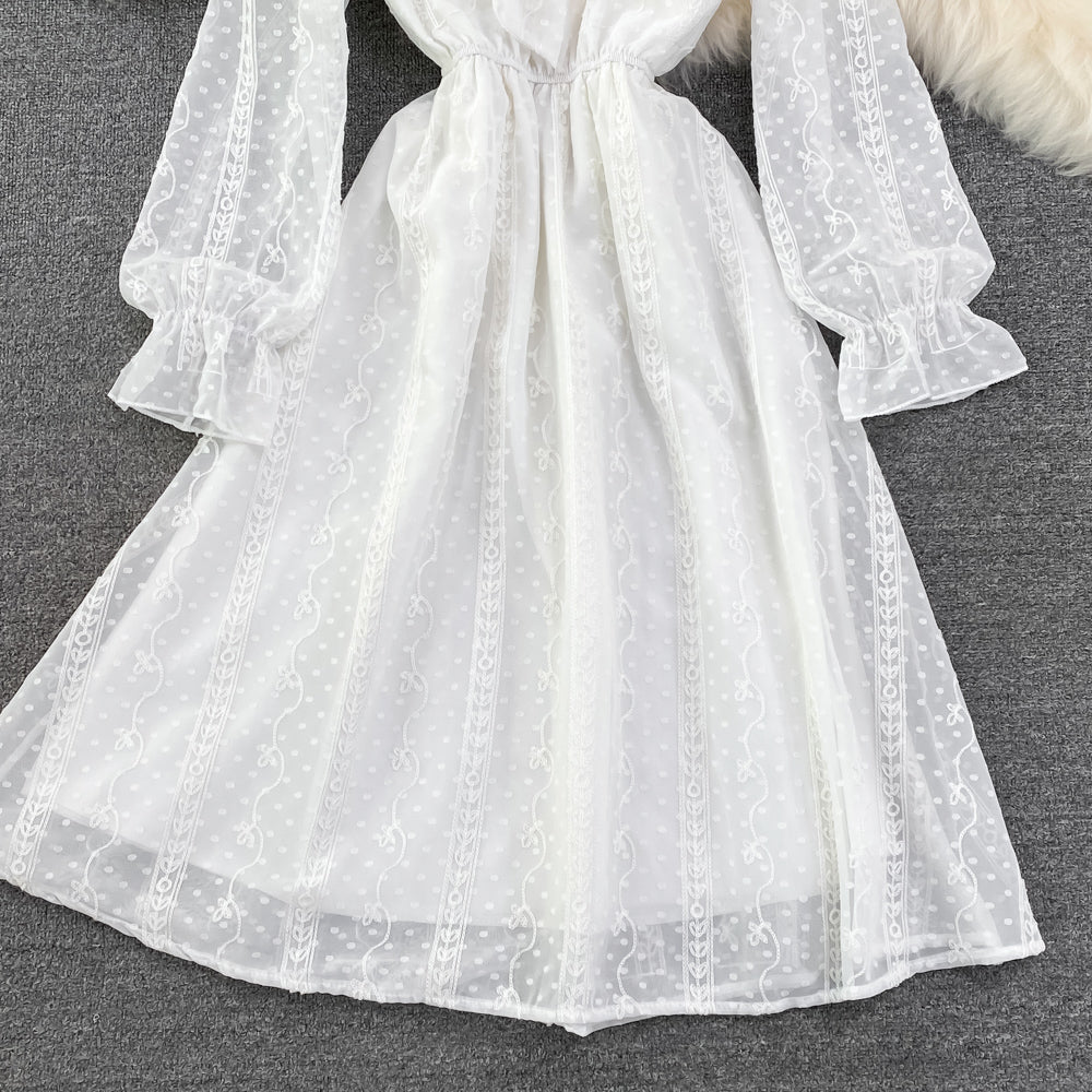 Cute lace long sleeve dress A line fashion dress S196