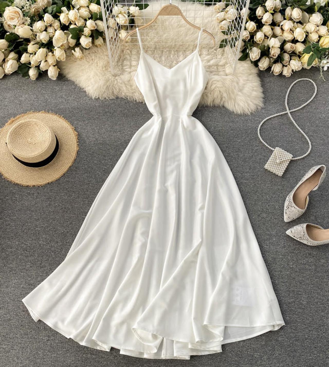 Cute v neck satin dress fashion dress S125