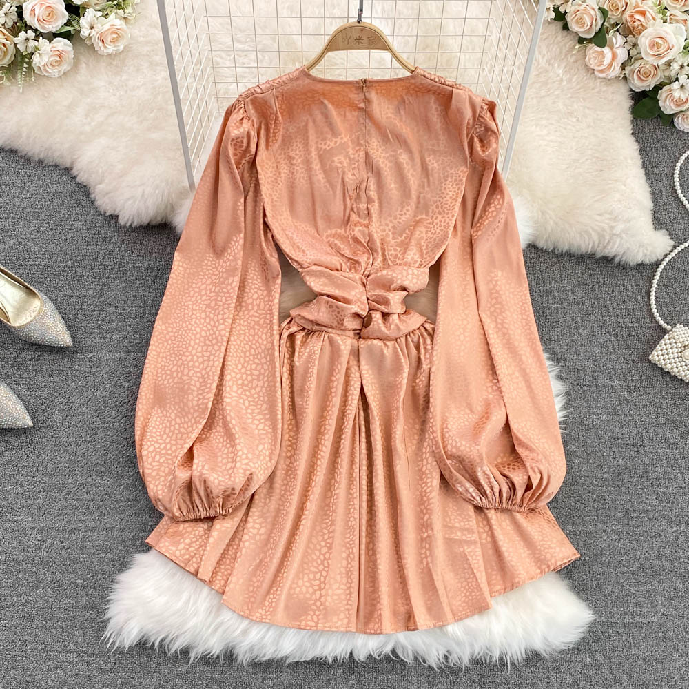 Stylish v neck long sleeve dress fashion dress S183