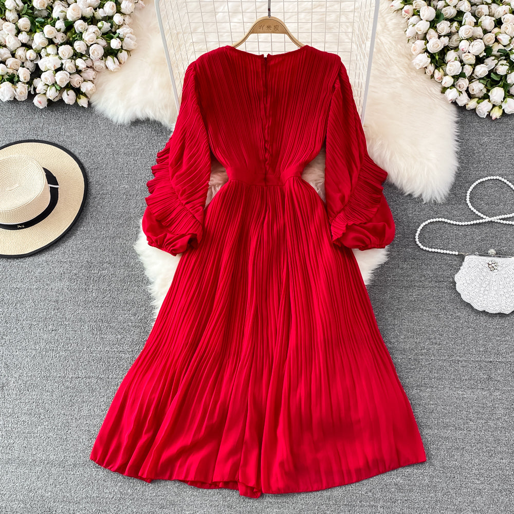 Cute chiffon long sleeve dress fashion dress S187