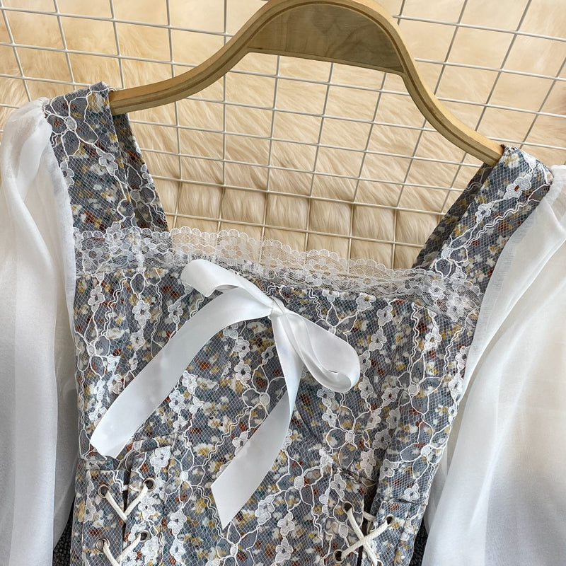 Cute flora long sleeve tops fashion tops S200