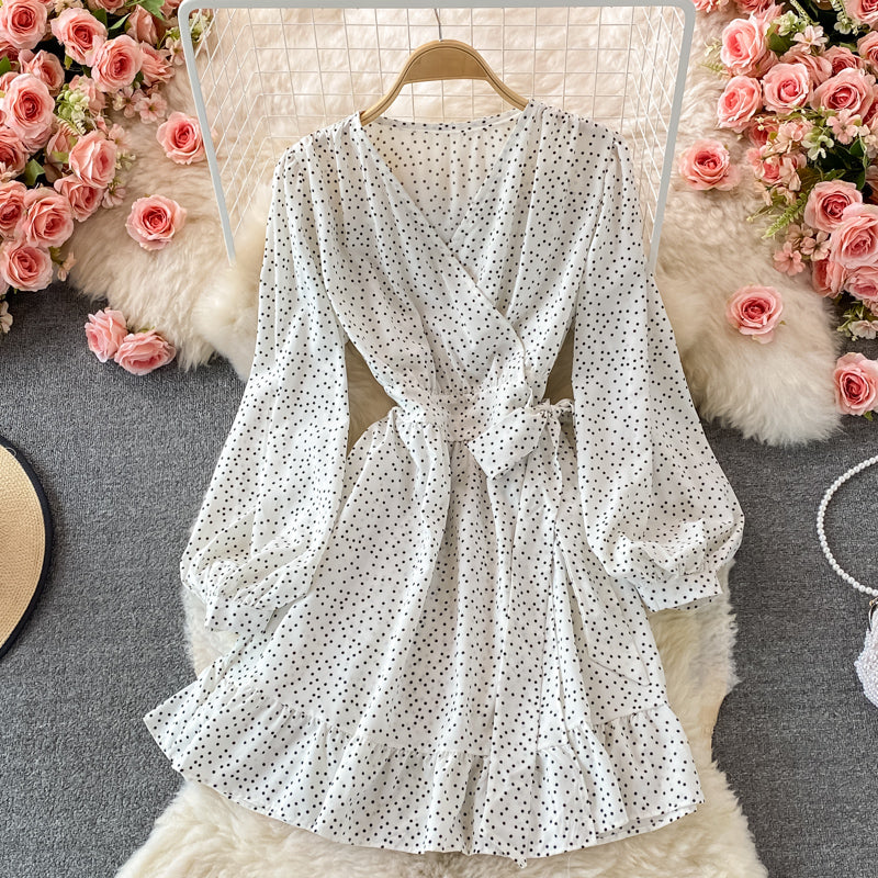 Simple v neck long sleeve dress fahsion dress S153