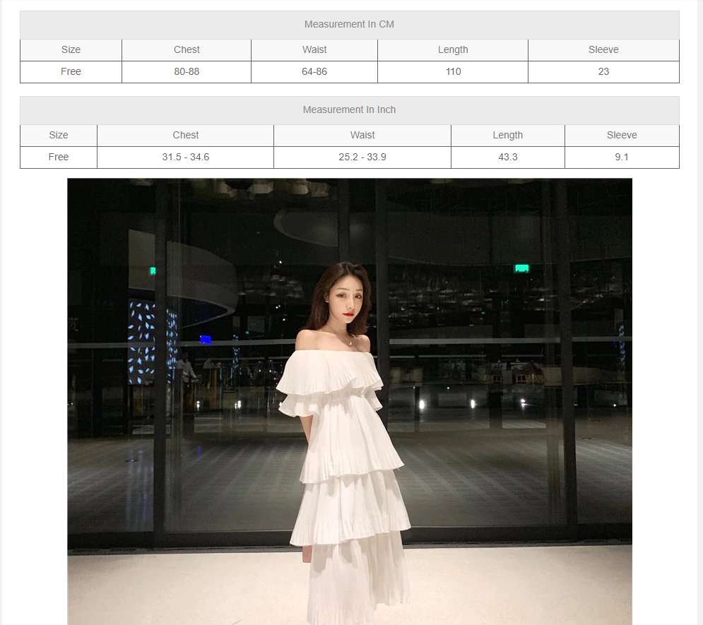 Spring Party Dress Women Off Shoulder Layer Ruffles Slim Chiffon S550