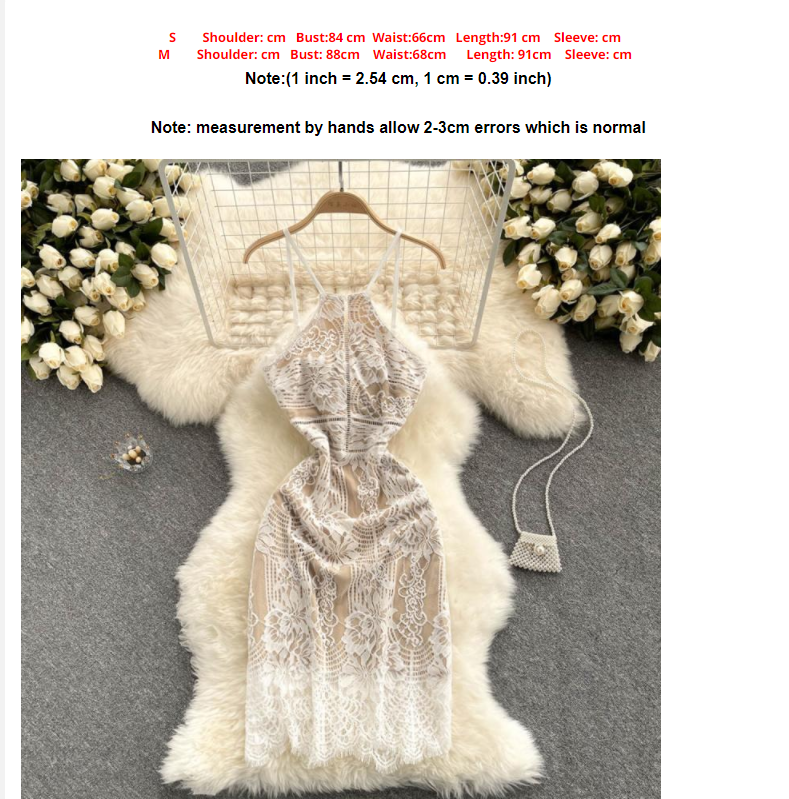 Lace Crocheted Backless Dress S562