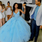 A Line Blue Quinceanera Dress Ball Gown Birthday Party Dress       S6418
