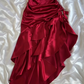 Elegant Red Evening Gown Irregular Formal Dresses Halter Prom Dresses         S6468