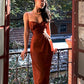 Rust Red Evening Gowns New Arrive Sexy Prom Party Dresses   S6919