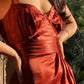 Rust Red Evening Gowns New Arrive Sexy Prom Party Dresses   S6919