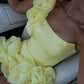 Yellow One Shoudler Sleeveless Homecoming Dress    S6935