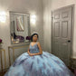 Blue Ball Gown Prom Dresses Beautiful Evening Gowns     S1231