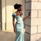 Two Piece Off The Shoulder Long Prom Party Dresses      S6912