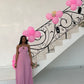Pink Pleated Party Dress, Long Formal Evening Gowns     S6865