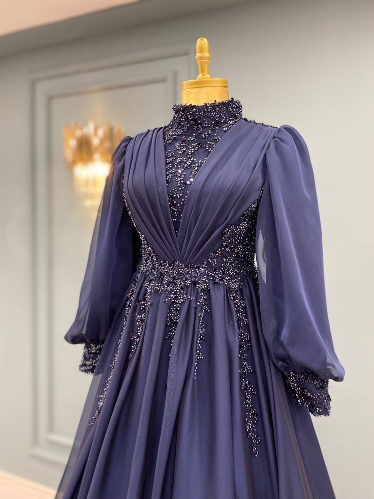 A Line Vintage Purple Long Evening Dress, Formal Evening Gowns     S6896