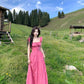 A Line Cute Pink Long Evening Gowns Party Prom Dresses   S6932
