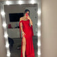 Charming Red Mermaid Evening Dress With Side Split       S5068