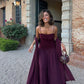 Elegant Grape Pleated Fashion Sleeveless Long Dresses Evening Gowns Party Dresses   S6926
