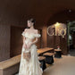 Off Shoulder Pleat Evening Gowns Sexy Prom Party Dresses   S6921