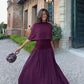 Elegant Grape Pleated Fashion Sleeveless Long Dresses Evening Gowns Party Dresses   S6926
