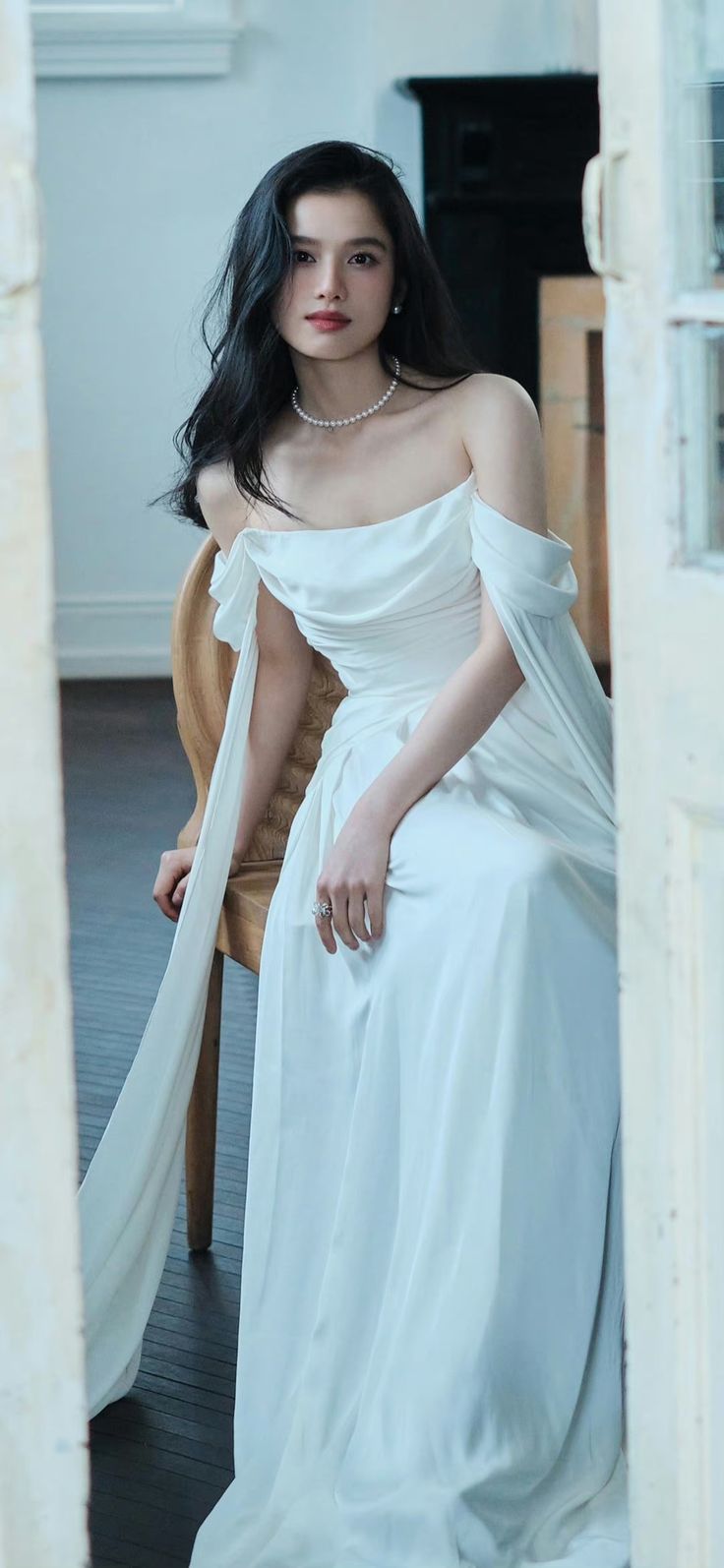 Off Shoulder White Long Evening Gowns Sexy Prom Party Dresses   S6924