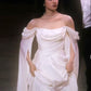 Off Shoulder White Long Evening Gowns Sexy Prom Party Dresses   S6924