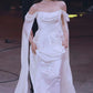 Off Shoulder White Long Evening Gowns Sexy Prom Party Dresses   S6924