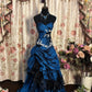 Strapless Blue Mermaid Long Prom Dress, Formal Evening Gowns     S6849